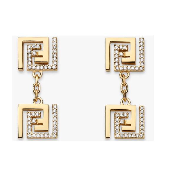FENDI FF Earrings Fendace Gold-colored Earrings - Picture 1 of 4